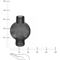 Wazon Shell szary szklany 32cm