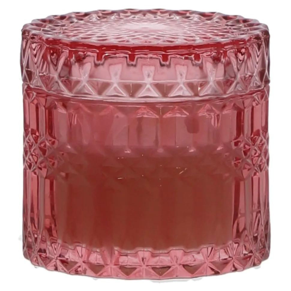 Świeca w szkle 8,5cm różowa