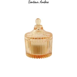 Świeca ze szkła bohemskiego żółta