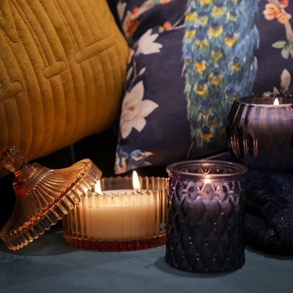 Świeca ze szkła bohemskiego żółta