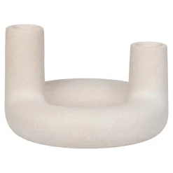 Świecznik ceramiczny na 2 świece beżowy