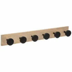 Wieszak 6 okrągłe czarne haki