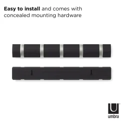 Wieszak, 5 uchwytów, driftwood/nikiel FLIP