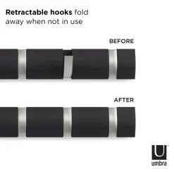 Wieszak, 5 uchwytów, driftwood/nikiel FLIP