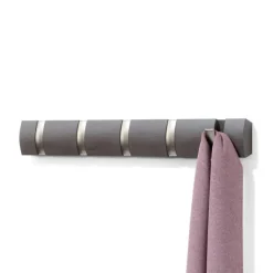 Wieszak, 5 uchwytów, driftwood/nikiel FLIP