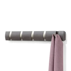 Wieszak, 5 uchwytów, driftwood/nikiel FLIP