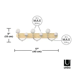 Wieszak 9 uchwytów Melody naturalny/
