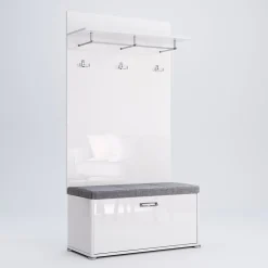 Wieszak ścienny Bella biały połysk