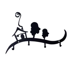 Wieszak ścienny Domek czarny