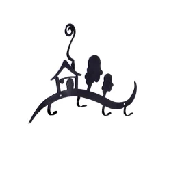 Wieszak ścienny Domek czarny