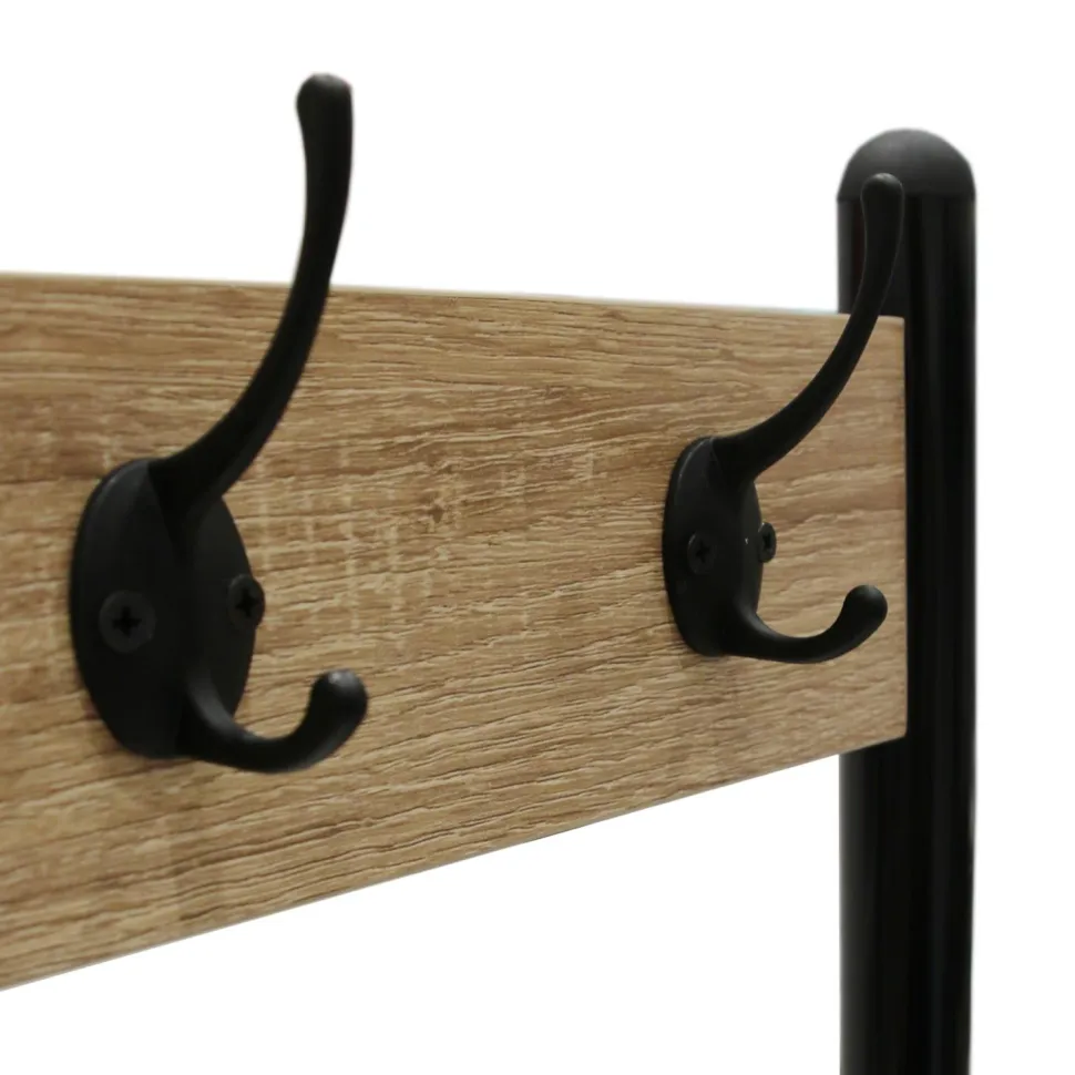 Wieszak Country z 3 półkami naturalny/czarny