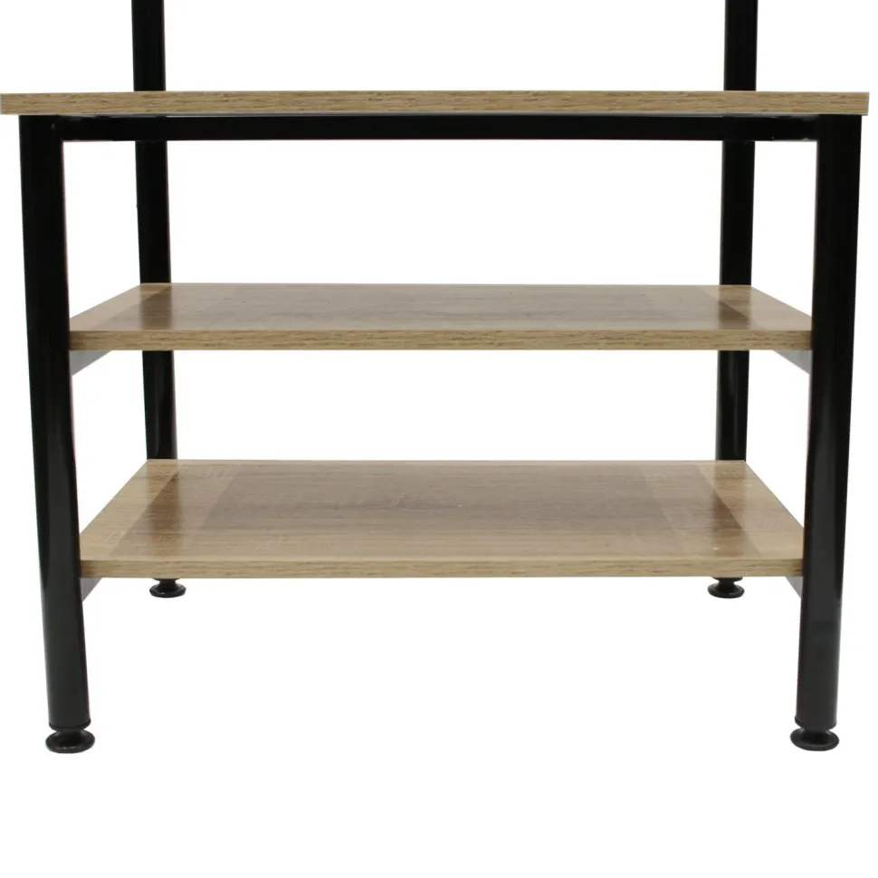 Wieszak Country z 3 półkami naturalny/czarny