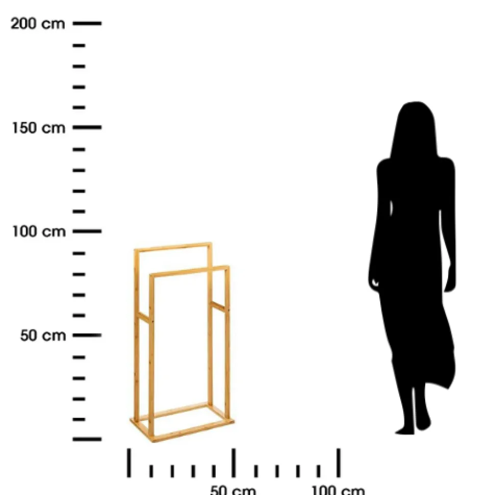 Wieszak na ręczniki stojący bambusowy