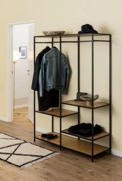 Wieszak na ubrania Seaford dąb/czarny