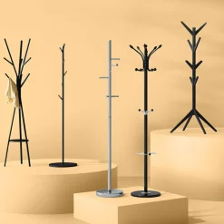 Wieszak stojący 6 haków czarny