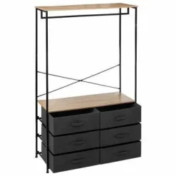 Wieszak z szafką Tissa czarny/naturalny