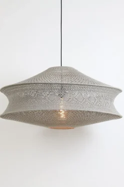 Wiszący abażur TARIDA beżowy 80x42cm