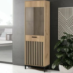 Witryna Markle dąb craft/czarny