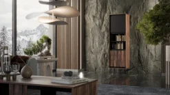 Witryna Miri orzechowy/czarny