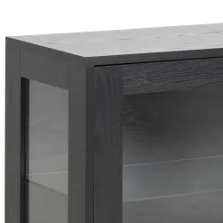 Witryna niska Angus czarna szklana
