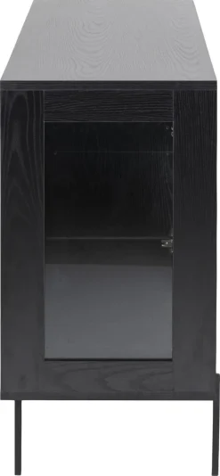 Witryna niska Angus czarna szklana