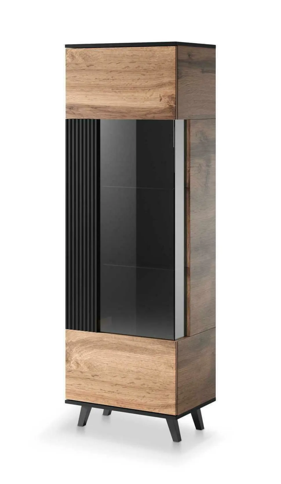 Witryna wąska Adre dąb wotan/ czarna