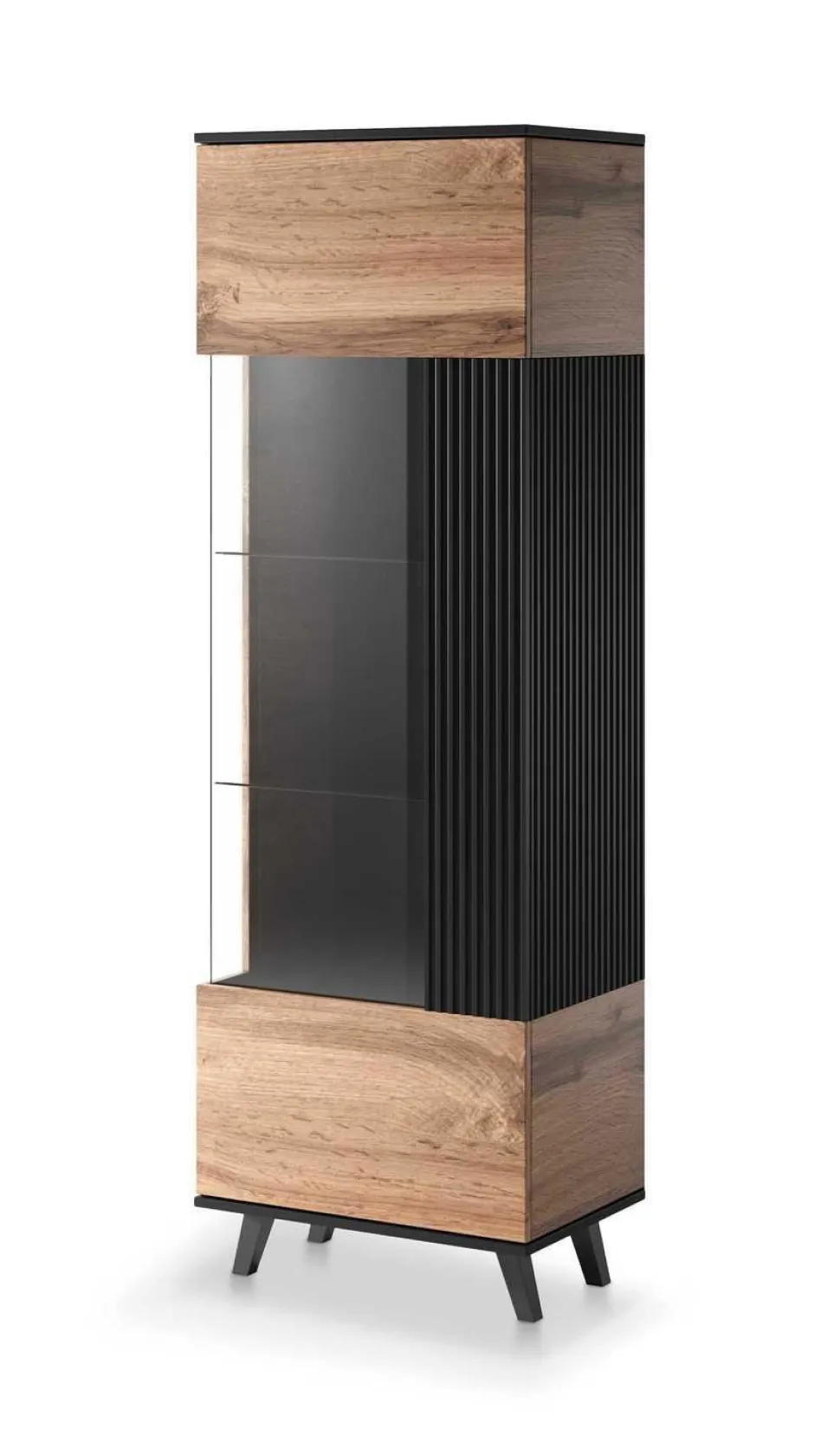 Witryna wąska Adre dąb wotan/ czarna