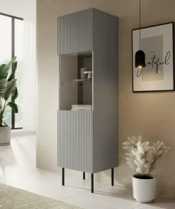 Witryna wąska Harbin szara/czarna