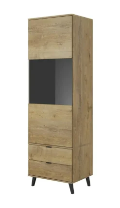 Witryna wysoka Kastor dąb/czarny