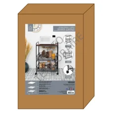 Wózek barek Dolie czarny/ orzech