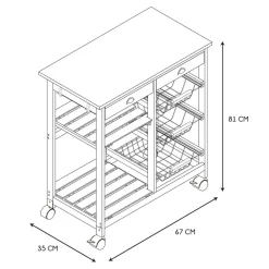 Wózek barek Troy czarny