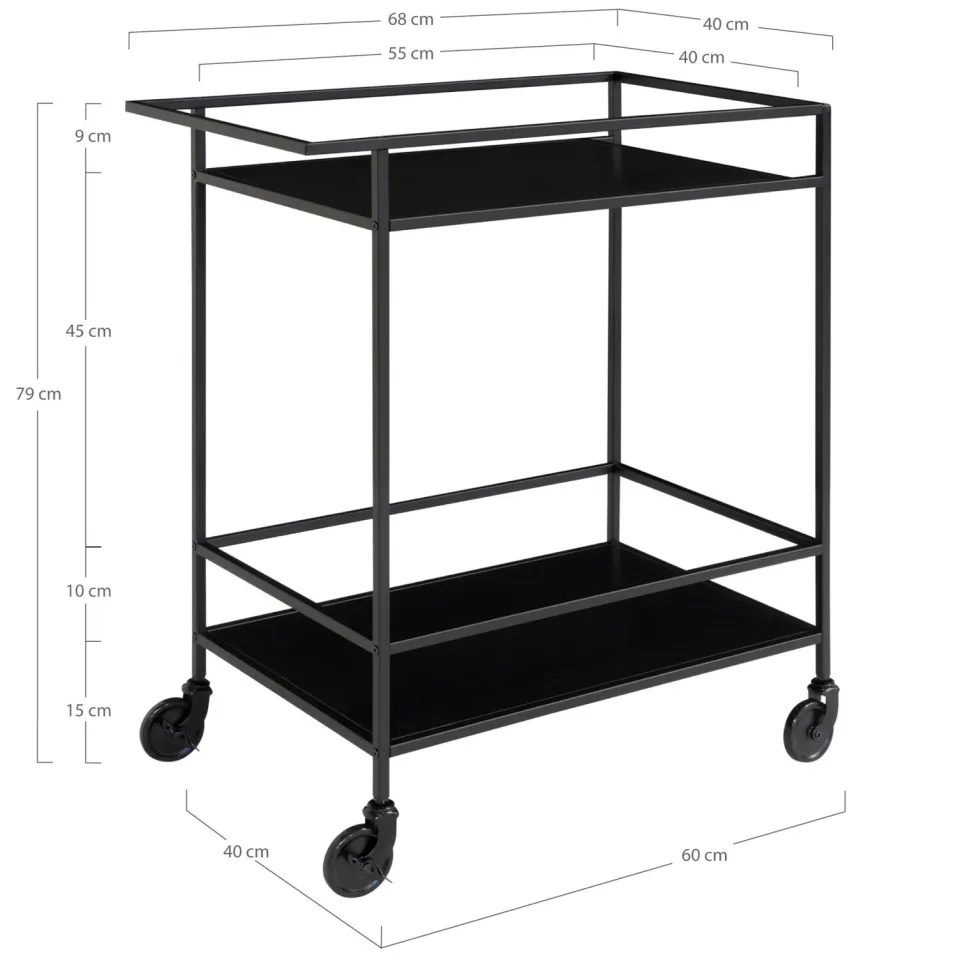 Wózek barek Vita czarny