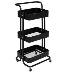 Wózek Black Edition 3-poziomowy czarny    metalowy
