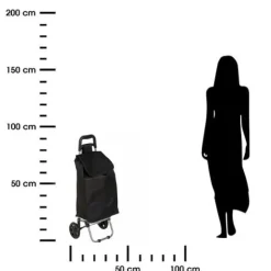 Wózek na zakupy Aquarelle z 2 kołami czarny