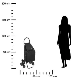 Wózek na zakupy 6-kółkowy czarny