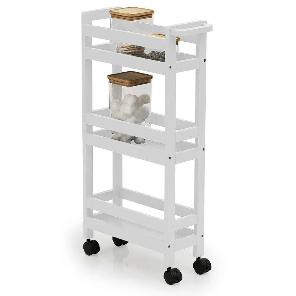 Wózek z 3 półkami biały