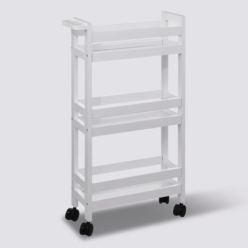 Wózek z 3 półkami biały