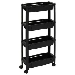 Wózek z funkcją rozszerzania 4-poziomowy  czarny