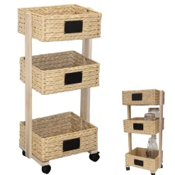 Wózek z półkami Alzira naturalny