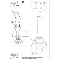 Żyrandol BELLA 60 czarny