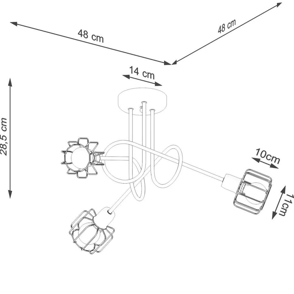 Żyrandol BELUCI 3S czarny