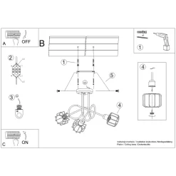 Żyrandol BELUCI 3S czarny
