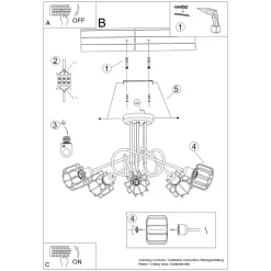 Żyrandol BELUCI 5S czarny