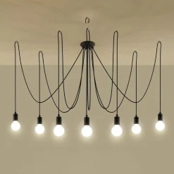 Żyrandol EDISON 7 czarny