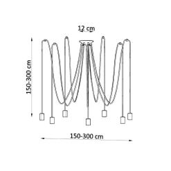 Żyrandol EDISON 7 czarny
