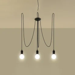 Żyrandol EDISON 3 czarny