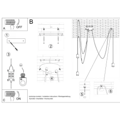 Żyrandol EDISON 3 czarny