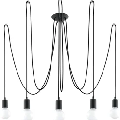 Żyrandol EDISON 5 czarny