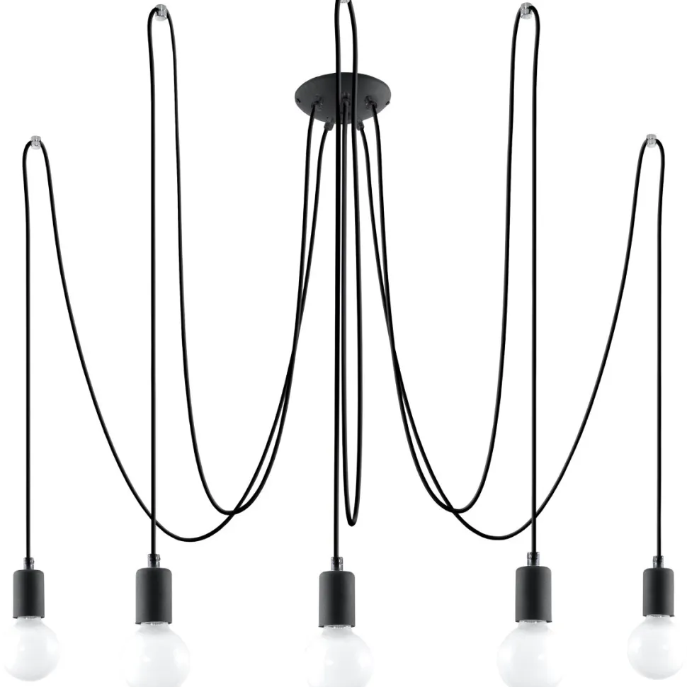 Żyrandol EDISON 5 czarny