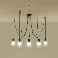 Żyrandol EDISON 5 czarny
